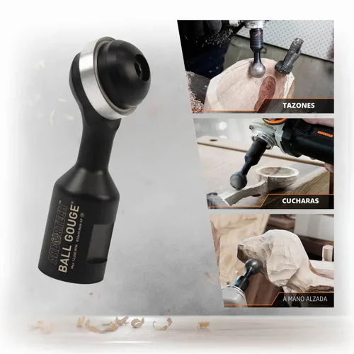 Vista 3 de Gubia esférica Arbortech Ø 30 mm Gubia de madera con forma esférica para tallado con alimentación de amoladora angular BAL.FG.2000
