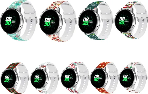 Vista 5 de Elegante correa de reloj de Navidad transpirable compatible con Samsung Galaxy Watch de 1.654 pulgadas/Active/Active2 1.57/1.732 pulgadas/Galaxy
