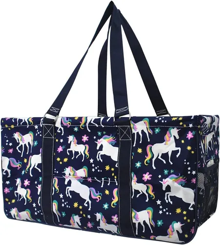 Vista 44 de NGIL Bolsa de comestibles reutilizable extra grande plegable de gran tamaño para comestibles, almacenamiento, picnic, playa, Estampado de vaca