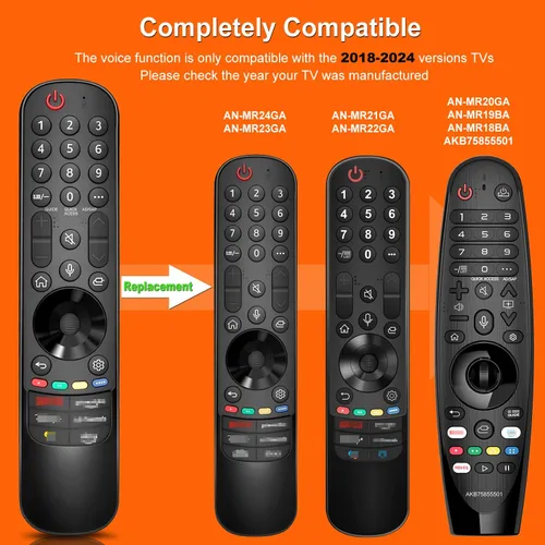 Vista 5 de Control remoto de voz universal inteligente con puntero y función de voz compatible con LG 2024-2018 Model Year TV MR24GA MR23GA MR22GA MR21GA MR20GA