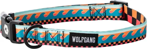 Vista 32 de Wolfgang - Collar de perro resistente y ajustable con hebilla de nailon de liberación rápida para caminar y entrenar, estampado BrookTrout, talla S