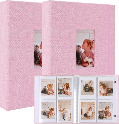 Vista 8 de Polaroid - Álbum de fotos, pequeño libro de imágenes con capacidad para 280 fotos, libro de recuerdos azul para imágenes de 2 x 3 pulgadas, álbum