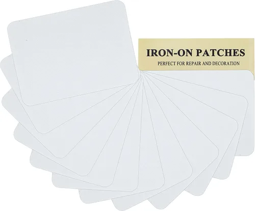 Vista 21 de 12 piezas de parches termoadhesivos de tela de alta calidad, pegamento fuerte, kit de decoración de reparación 100% algodón, tamaño 3 x 4-1/4