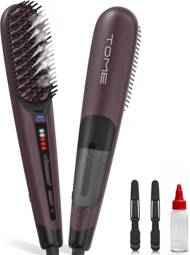 Vista 10 de TOME Cepillo de pelo de vapor, 2 niveles de vapor, 3 calor 360–430°F Negro