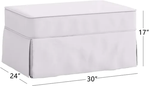Vista 2 de La funda otomana de algodón de reemplazo. Se adapta a Pottery Barn PB Comfort Ottoman. Funda para sofá de algodón denso (Beige Comfort)