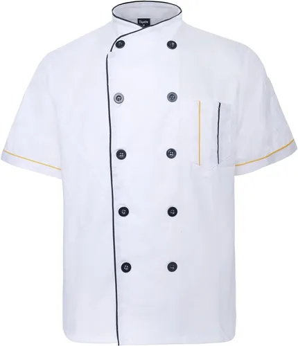 Vista 19 de TopTie - Bata de chef unisex de manga corta Negro