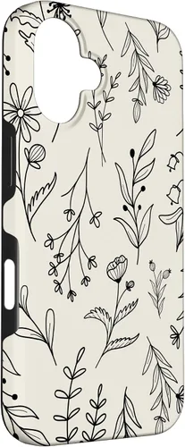 Vista 3 de Sand Beige Wildflower Floral Pattern Case for iPhone 16