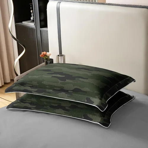 Vista 6 de jejeloiu Funda de edredón de camuflaje 100% algodón, tamaño individual, ropa de cama de camuflaje, juego de funda de edredón de algodón