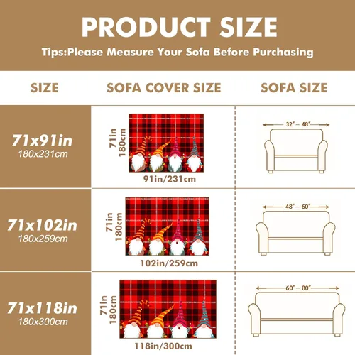 Vista 7 de Funda para sofá de 3 cojines, protector lavable de tela gruesa y transpirable, para decoración del hogar, tamaño XL Multi2