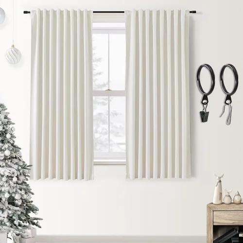 Vista 65 de SHINELAND Cortinas opacas cortas para ventanas de dormitorio, cortinas de baño, 45 pulgadas de largo