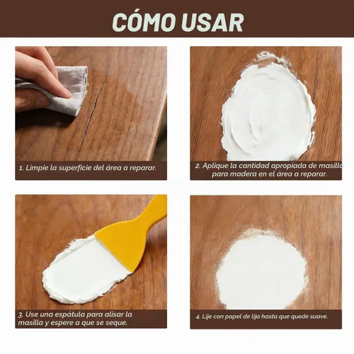 Vista 7 de Kenbry - Masilla de relleno de madera de 9.87 onzas, relleno de madera Masilla de madera blanca de 9.88 oz