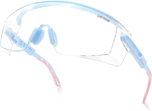 Vista 12 de UKNOW Gafas de seguridad sobre anteojos, gafas de seguridad antivaho ANSI Z87.1, gafas protectoras ajustables