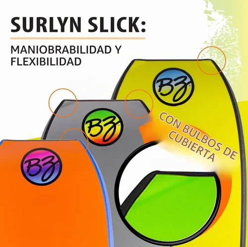 Vista 7 de BZ Bodyboards - Accel Pro Board - Crescent Tail, Slick Bulbs, borde de corte contorneado de la cubierta, alto rendimiento - Jinetes avanzados
