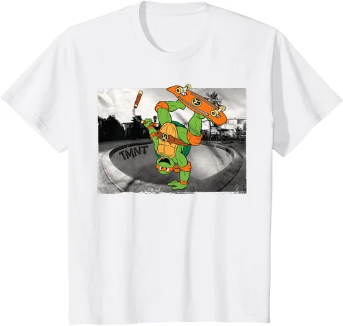 Vista 20 de Teenage Mutant Ninja Turtles Michelangelo - Camiseta de patinaje, Negro, S