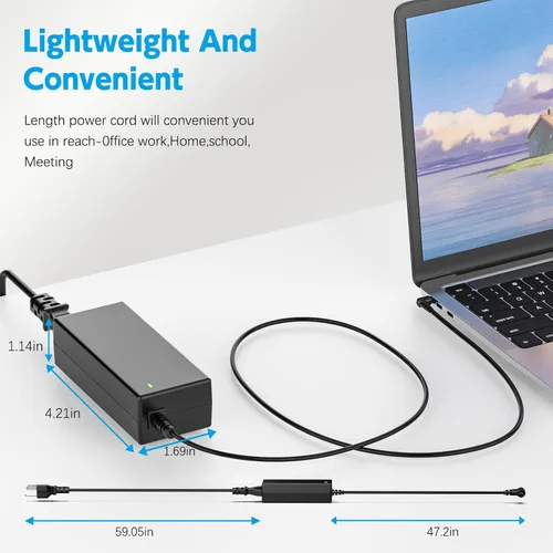 Vista 7 de Cargador para portátil de 45 W, 20 V, 2.25 A, compatible con Lenovo Ideapad 100 110 110s 120s 310 320 320s 330 330s 510 510s 710s; Yoga 710 11 14