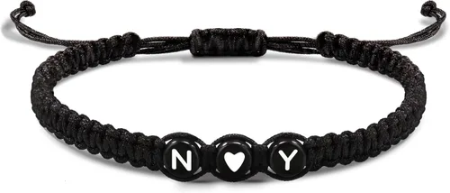 Vista 17 de Pulseras con iniciales para mujeres y hombres, regalos para novia, novio, pulseras de letras "I Love You", regalos para ella, él, mejor amigo