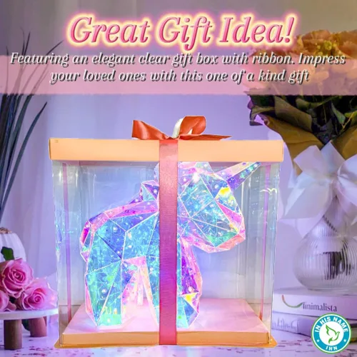 Vista 2 de In His Name Luz nocturna LED de unicornio para niñas y niños, lámpara mágica colorida para habitación de niñas, lámpara de noche de primera calidad