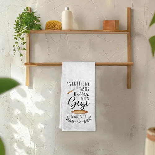 Vista 5 de Gigi - Toallas de cocina para el día de la madre, regalos de cumpleaños, para mujeres, abuelas de nietos, nietos, todo sabe mejor cuando Gigi lo