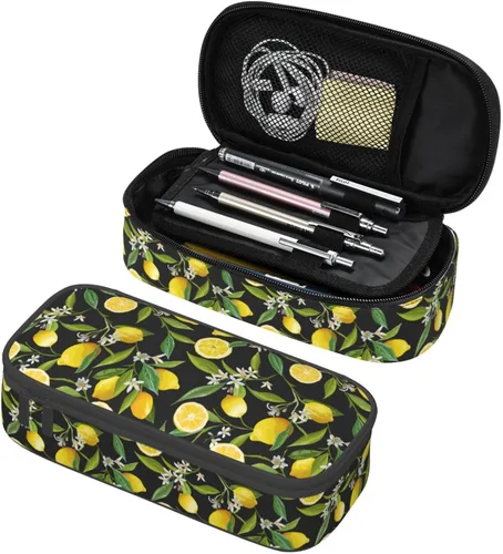 Vista 10 de Estuche para lápices con lunares rosados de fresa de gran capacidad, bolsa de papelería con cremallera, soporte portátil para bolígrafos