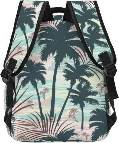 Vista 4 de Palmeras Mochila Casual de Gran Capacidad Ligero Ajustable Para Hombre Para Mujer, Palmeras 8