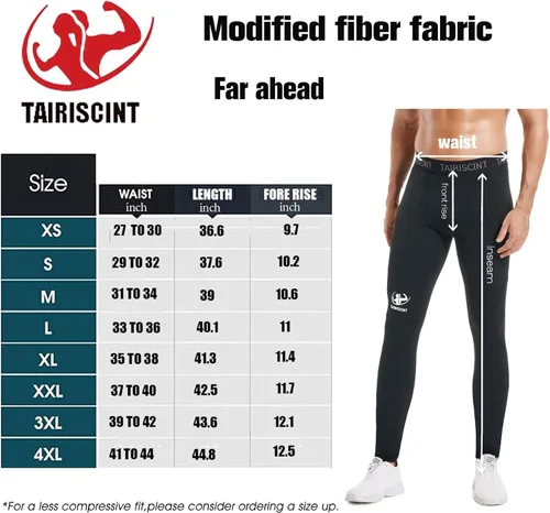 Vista 2 de TAIRISCINT Los pantalones de compresión de tela de alto rendimiento para hombre son adecuados para correr, fitness, voleibol en cuclillas, tenis.