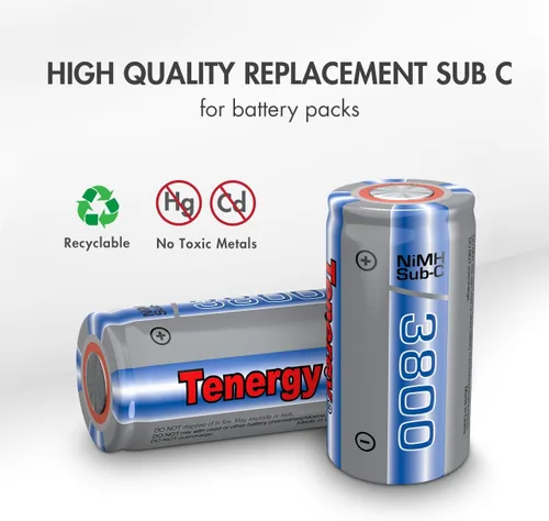 Vista 5 de Tenergy Propel Sub C 3800mAh NiMH Batería recargable