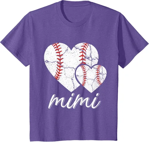 Vista 66 de Camiseta de béisbol Mimi para el Día de la Madre, Negro, S