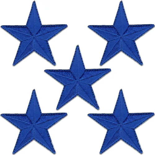 Vista 22 de Laughing Lizards Parches bordados con estrellas para planchar para ropa, chaquetas, mochilas y decoraciones (negro, 1 pulgada)