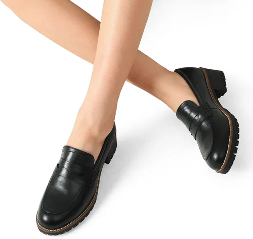 Vista 7 de DREAM PAIRS Womens Loafers, Slip On Platform Chunky Penny Heeled Loafers for Women Dressy and Work, Womens Business Casual Shoes