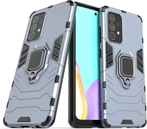 Vista 8 de Compatible con Samsung Galaxy A52 5G, soporte de anillo de metal, a prueba de golpes, parachoques duro