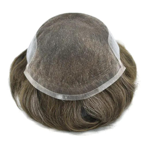Vista 4 de Sistema de cabello de encaje francés para hombres Tupé para hombres Pieza de cabello humano real para hombres Sistema de reemplazo de cabello