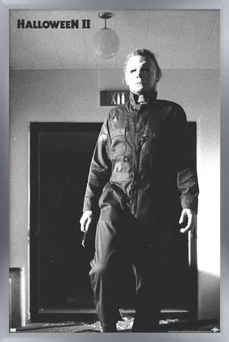 Vista 11 de Trends International Halloween II - Póster de pared de Michael Hallway, 14.72 x 22.37 pulgadas, versión enmarcada de madera de granero