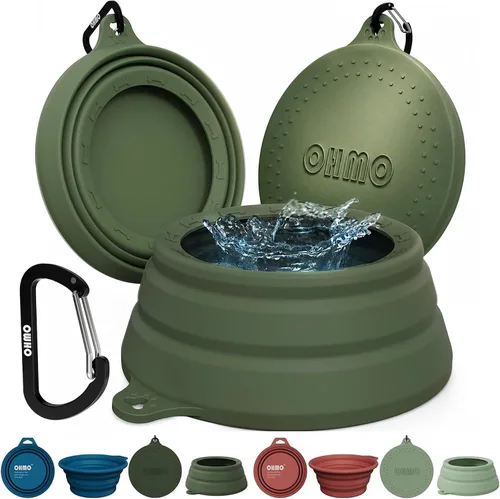 Vista 15 de OHMO Tazón de Agua para Perros Colapsable a Prueba de Derrames 24oz para Autos, Tazones Portátiles sin Salpicaduras para Viajes de Perros