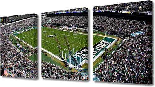 Vista 91 de TUMOVO MetLife Stadium - Decoración de pared de Nueva York, 3 piezas, lienzo, arte de pared para decoración del hogar, juegos de fútbol americano