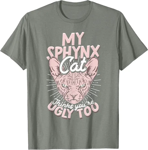 Vista 33 de My Sphynx Cat Thinks You're Ugly Too Pet Hairless Cat Sphynx T-Shirt Asphalt Grey