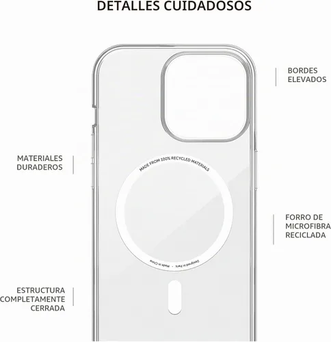 Vista 5 de Native Union Funda transparente transparente antiamarilleo, compatible con MagSafe con imanes integrados, materiales reciclados, ultraduradera