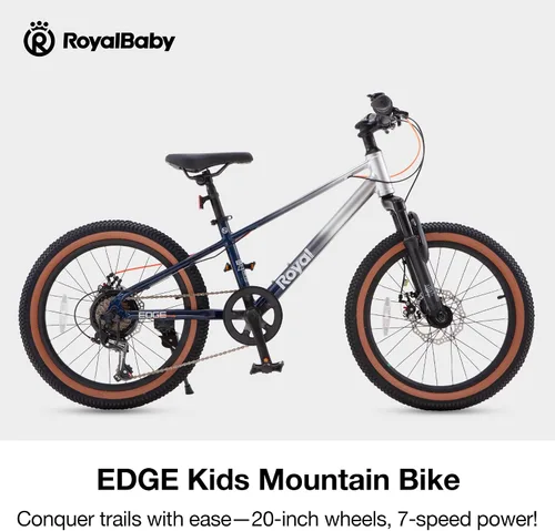 Vista 2 de RoyalBaby Bicicleta de montaña para niños y niñas, bicicleta ultraligera de aluminio con ruedas de 20 a 26 pulgadas para niños de 6 a 14 años