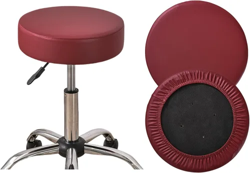Vista 14 de HAOYONG Juego de 2 fundas redondas para taburetes de bar, impermeables, de poliuretano, fundas elásticas para taburetes de bar, fundas para sillas
