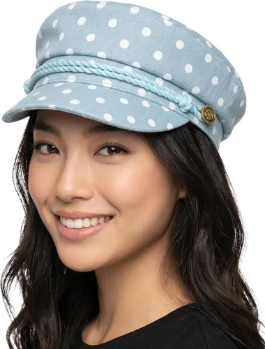 Vista 16 de Funky Junque Gorra de pescador griego, gorra de algodón para panaderos Floral - Denim