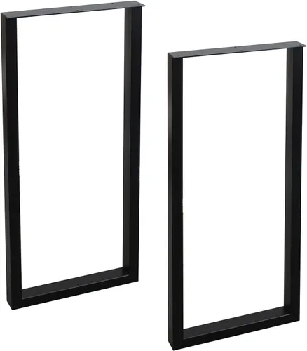 Vista 17 de MBQQ Patas para muebles de 15.7" de altura 17.7" de ancho, tubo cuadrado rústico decorativo, patas de mesa de metal resistente, patas de escritorio