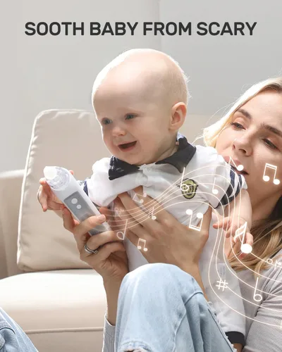 Vista 4 de Aspirador nasal para bebé, ventosa nasal para bebé, limpiador de nariz para bebé, aspirador nasal eléctrico para niños pequeños, recargable