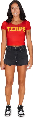 Vista 157 de Lojobands Camiseta corta ajustada para mujer, hecha en Estados Unidos, talla única
