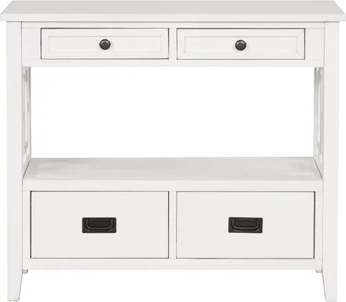 Vista 5 de Mesa de sofá de entrada con 4 cajones de almacenamiento grandes para entrada, sala de estar, dormitorio, pasillo, cocina, mesa auxiliar de sofá