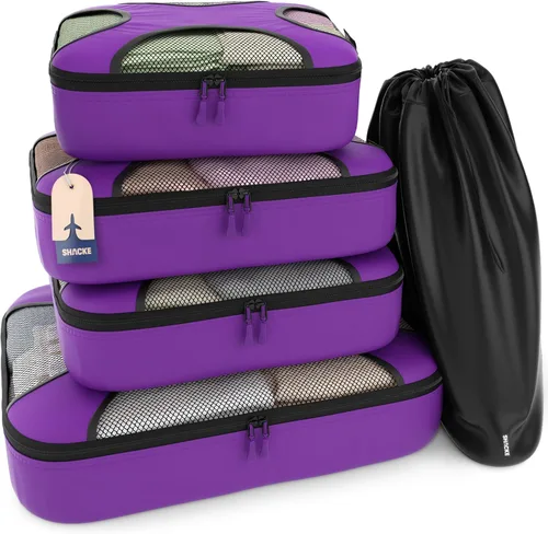 Vista 27 de Shacke Juego de 5 cubos de embalaje para viajes con bolsa de lavandería Juego de 5 - Air Black