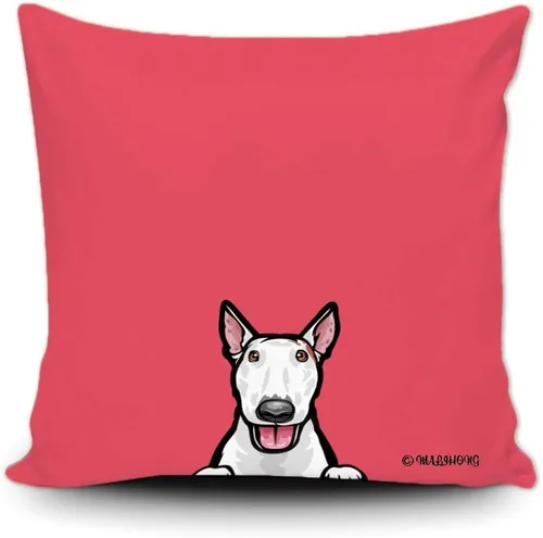 Vista 27 de Funda de almohada para perro, divertida funda de almohada para sofá, cama, decoración del hogar, 20 x 20 pulgadas Bull Terrier-1-10