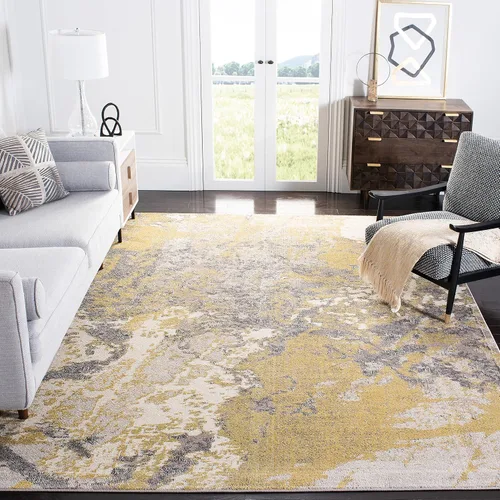 Vista 15 de SAFAVIEH Madison Collection - Alfombra decorativa de 2 pies 2 pulgadas x 4 pies, verde y azul, diseño abstracto moderno, no desprende pelusa