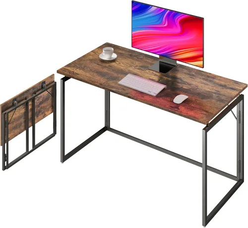 Vista 12 de Escritorio plegable de 31,5 pulgadas: sin montaje, tapa de madera para espacios pequeños Home office desk, holds 150 lbs, folds flat to 2.3 in