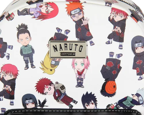 Vista 4 de Naruto Shippuden Allover Chibi - Mini mochila de cuero sintético Blanco talla única