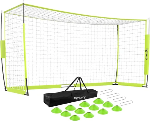 Vista 8 de Portería de fútbol portátil, red desmontable de 12 x 6 pies para patio trasero, equipo de entrenamiento de configuración rápida con 1 bolsa