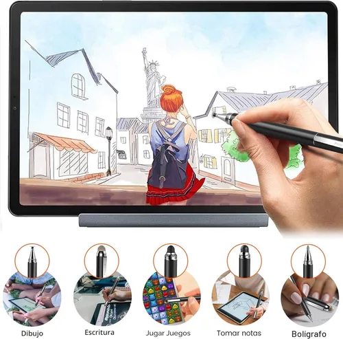 Vista 3 de Penyeah Lápiz capacitivo universal de alta precisión y sensibilidad, para tabletas, iPhone, iPad, laptops, con 4 puntas de repuesto, color negro